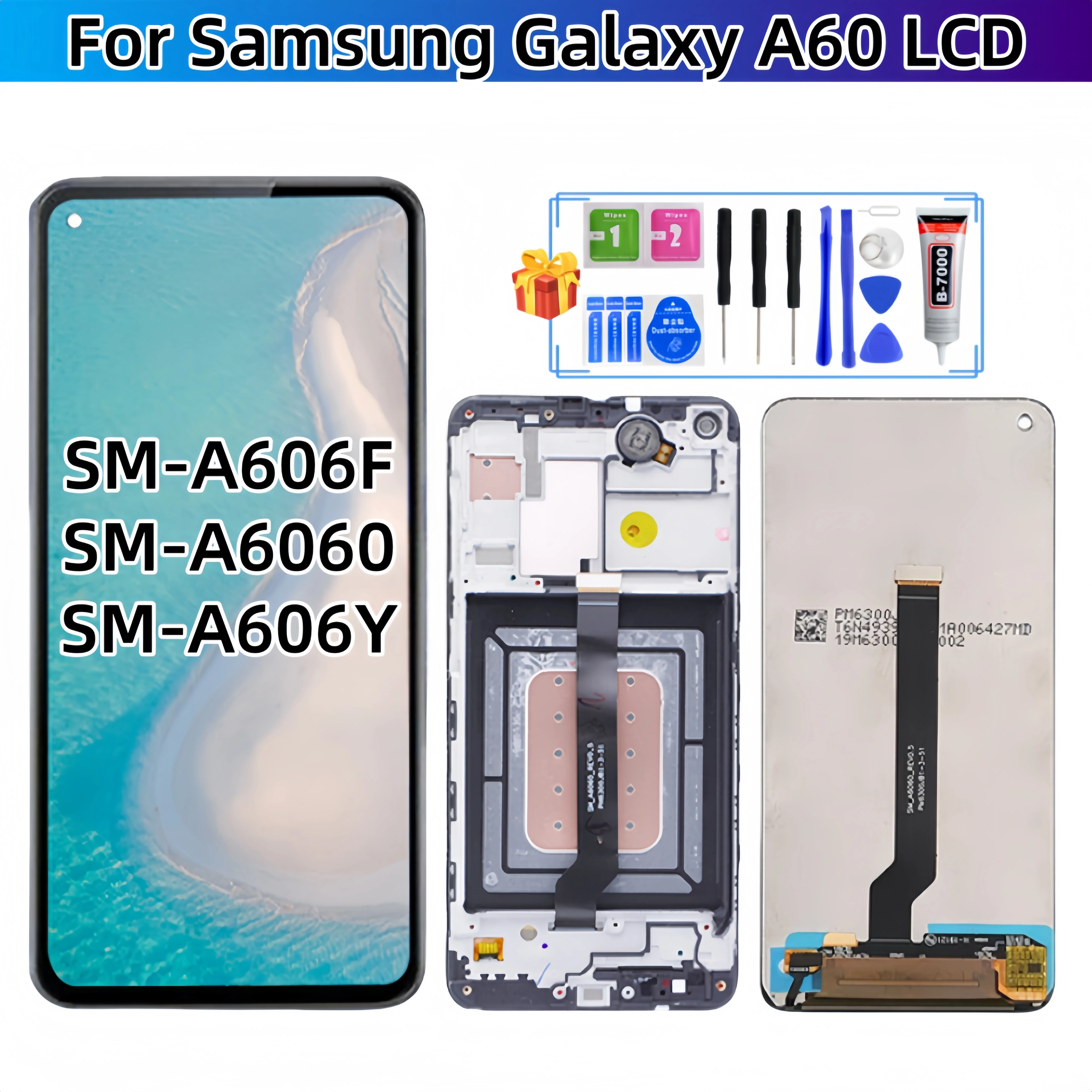 

Для Samsung Galaxy A60 2019 SM-A606F SM-A6060 SM-A606Y ЖК-дисплей с сенсорным экраном в сборе, запасные части для ЖК-дисплея