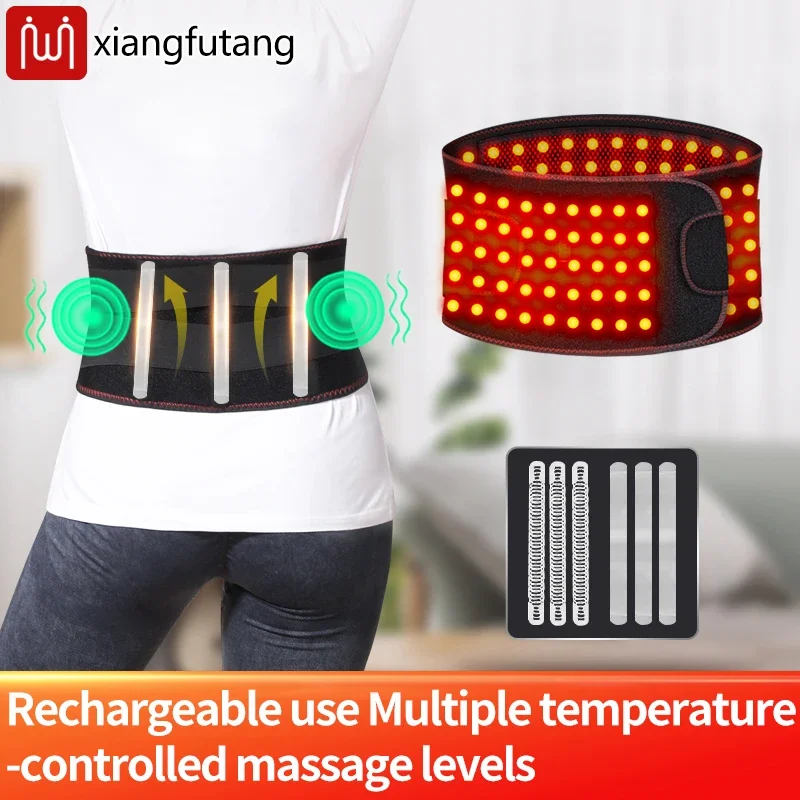 Heated Waist Massager Red Light Waist Support 3 Vibration Kneading Winter Home Warmth Belt Adjustable Design Relief Pain