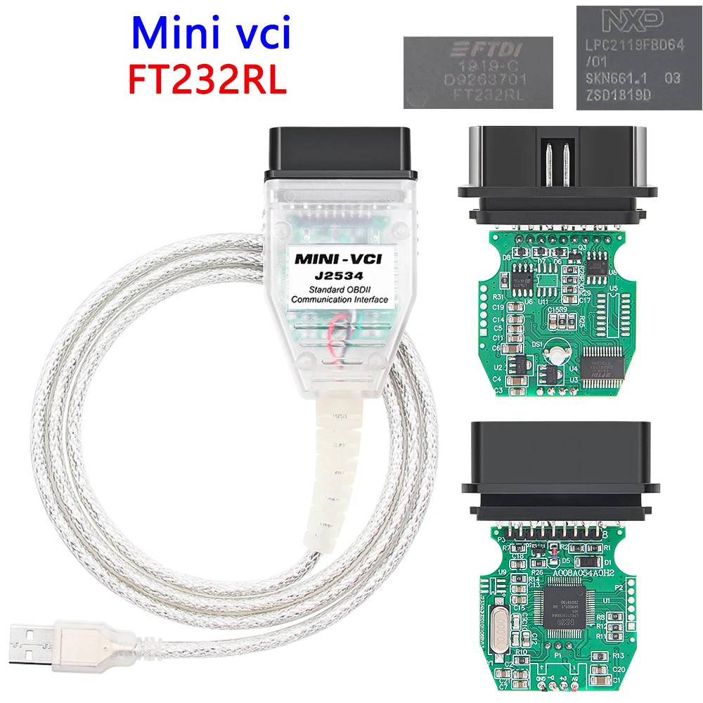 MINI-VCI Cable FTDI mini vci For Toyota TIS Techstream V18.00.008 J2534 OBD OBD2 Auto Scanner Car Diagnostics cable