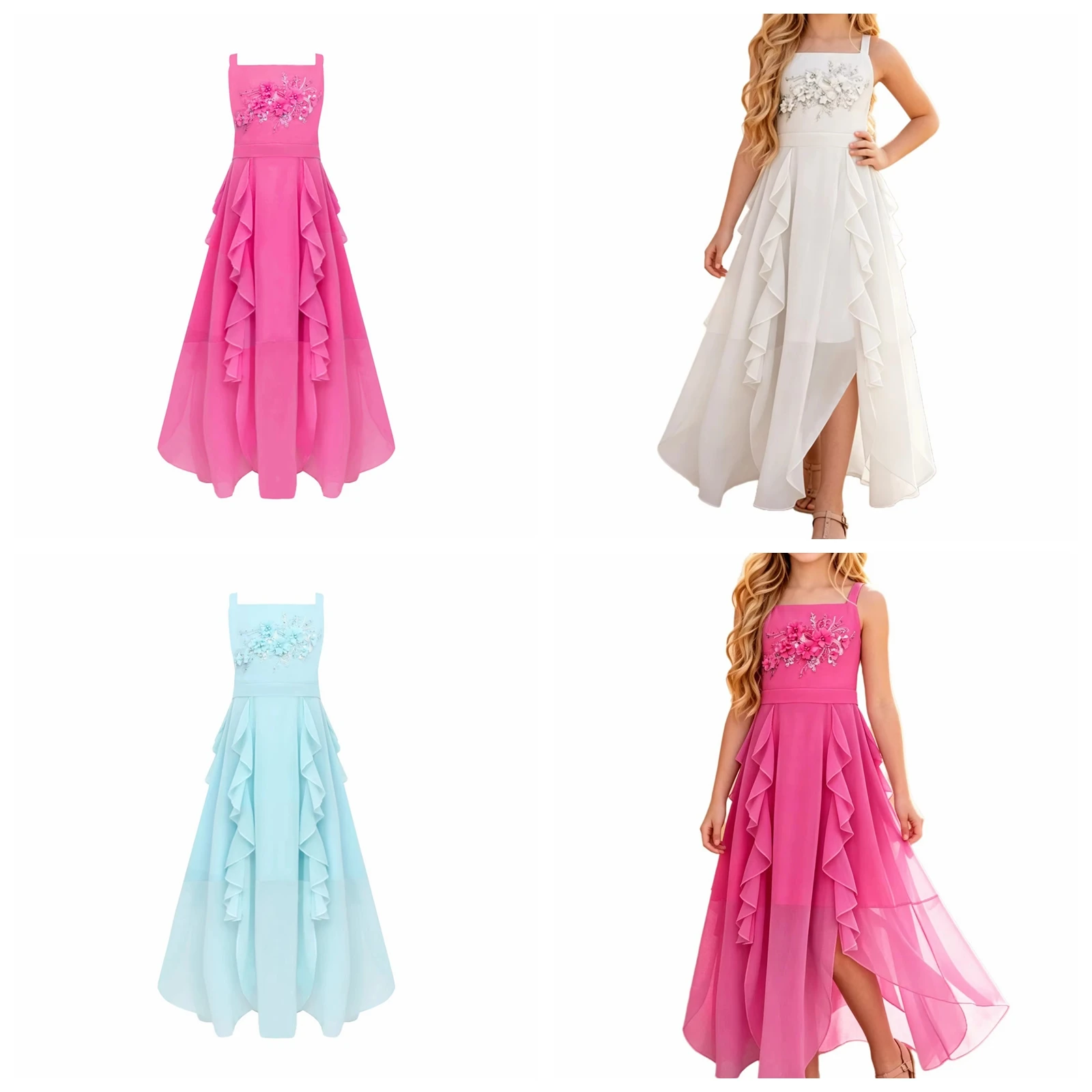 Flower Girl Clothes Kids Dresses Children Formal Wedding Party Gown Special Occasions Graduation Ceremony Pageant Dress