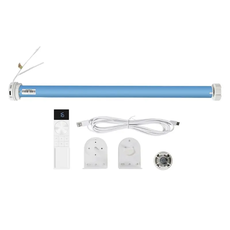 [NEWA08R】 Tuya Wifi Smart Roller Shade Blinds Motor Built-In Battery Works For 37/38Mm Tube For Alexa Google Home