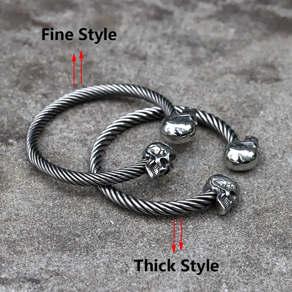 2022 NEW Men\'s 316L stainless steel Bracelet Classic  Double Dead Walking Skull  Adjustable Bracelet punk Jewelry free shipping