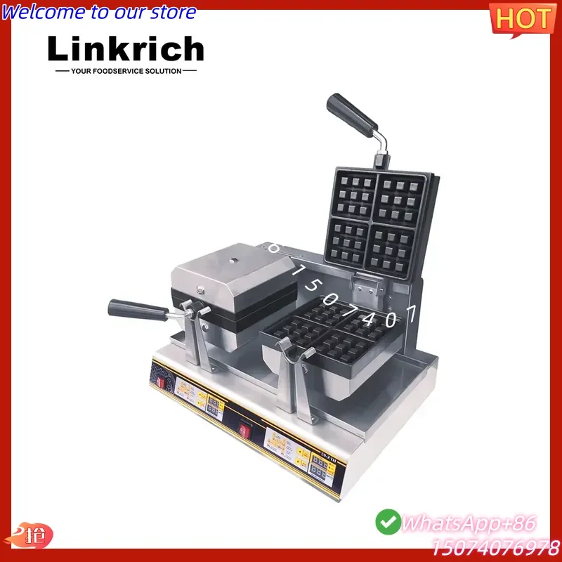 2026 220v US Plug Type Commercial Kitchen Equipment Mini Electric Waffle Maker With Square Shape Square Mini