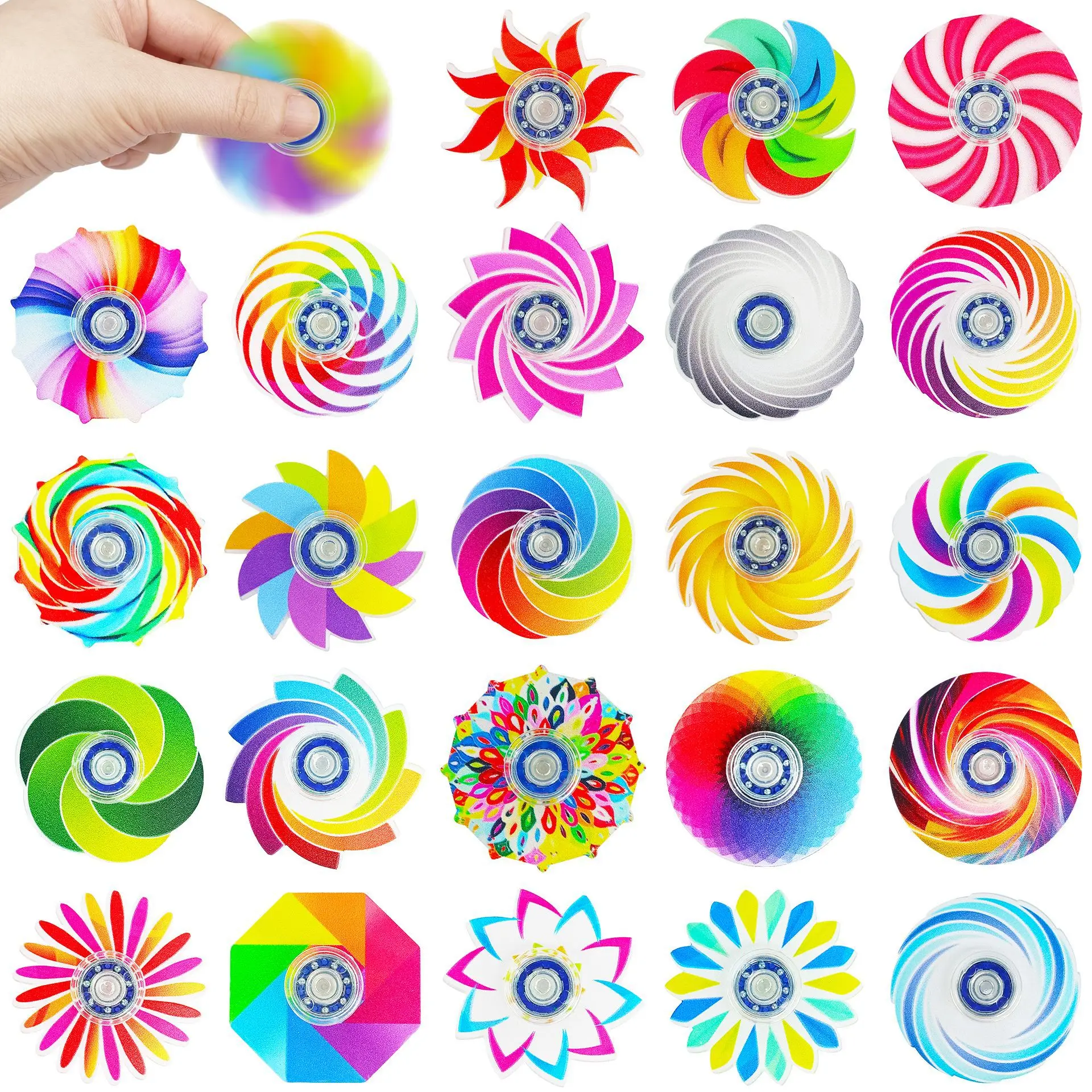 

10/20Pcs Colorful Fingertip Gyroscope Rotating Gyroscope Stress Relieving Toy for Kids Party Favors Classroom Prizes Giveaway