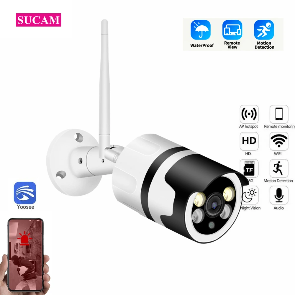 

YOOSEE 2MP Wireless WIFI Bullet Camera 1080P Outdoor Home Street Security Two Way Talk 1080P Surveillance Infrared Camera