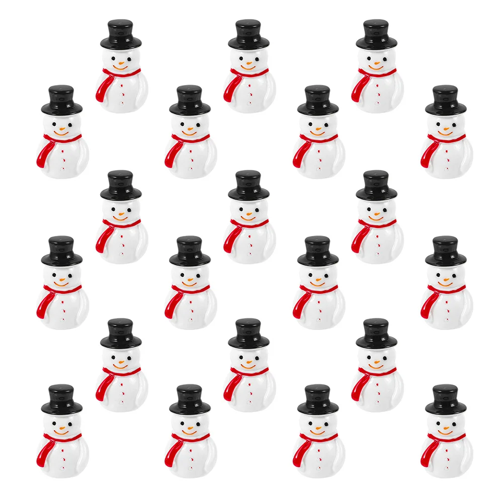 

40Pcs Christmas Mini Snowman Resin Ornaments Whimsical Design Micro Landscape Christmas Micro Resin Ornaments
