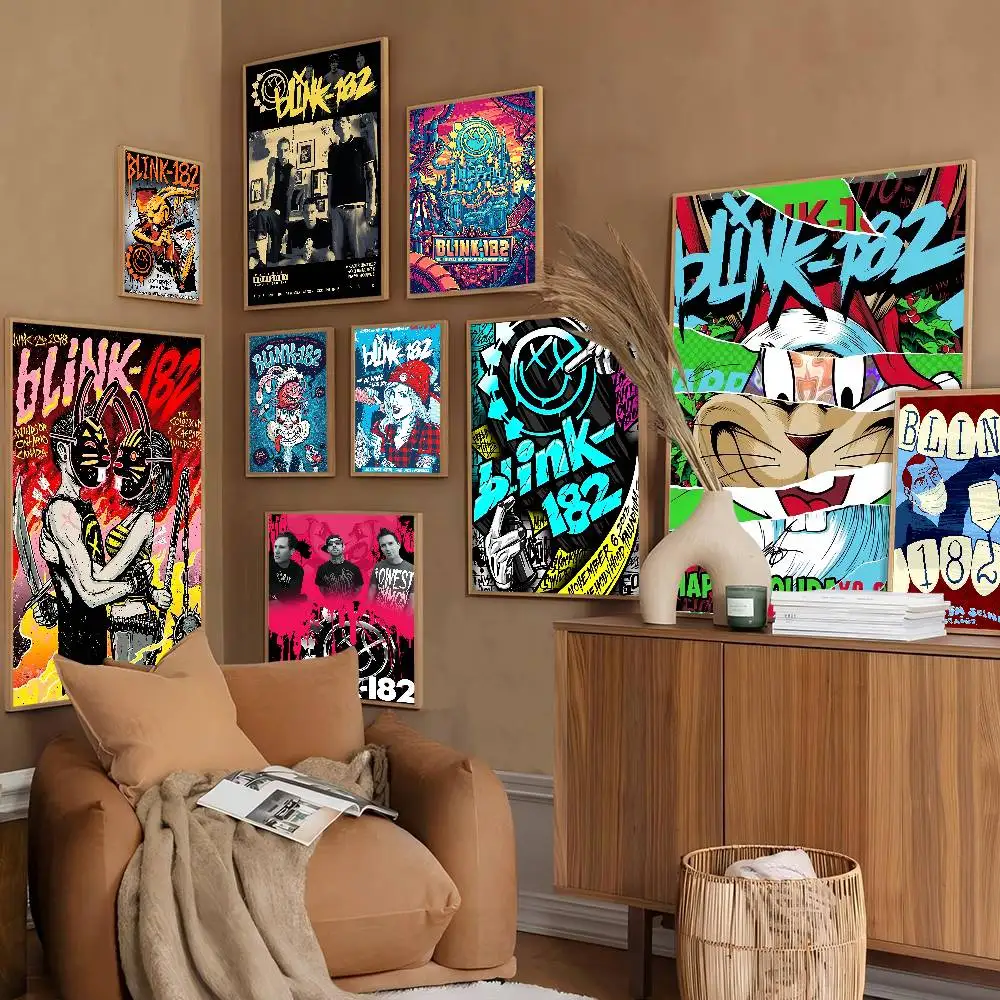 Blink 182 Rock Band, klassische Vintage-Poster, Vintage-Zimmer, Zuhause, Bar, Café, Dekor, nordische Heimdekoration