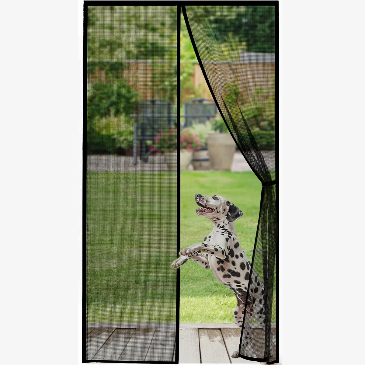 【100+ tailles】 Rideau de porte anti-insectes noir, installation facile à installer avec crochet et boucle, protection anti-moustiques respirante pour la maison et le bureau