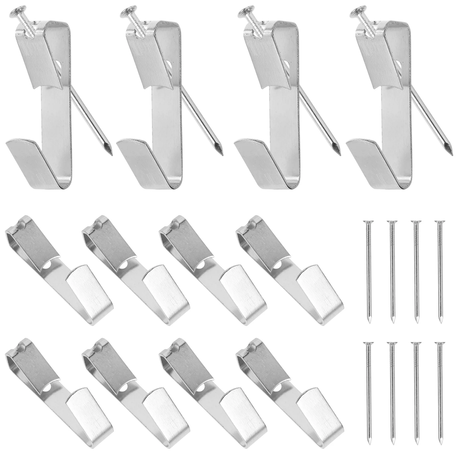 

Pant Hangers Heavy Duty Picture Hooks Clothes Racks with Nails Silver Iron Frame