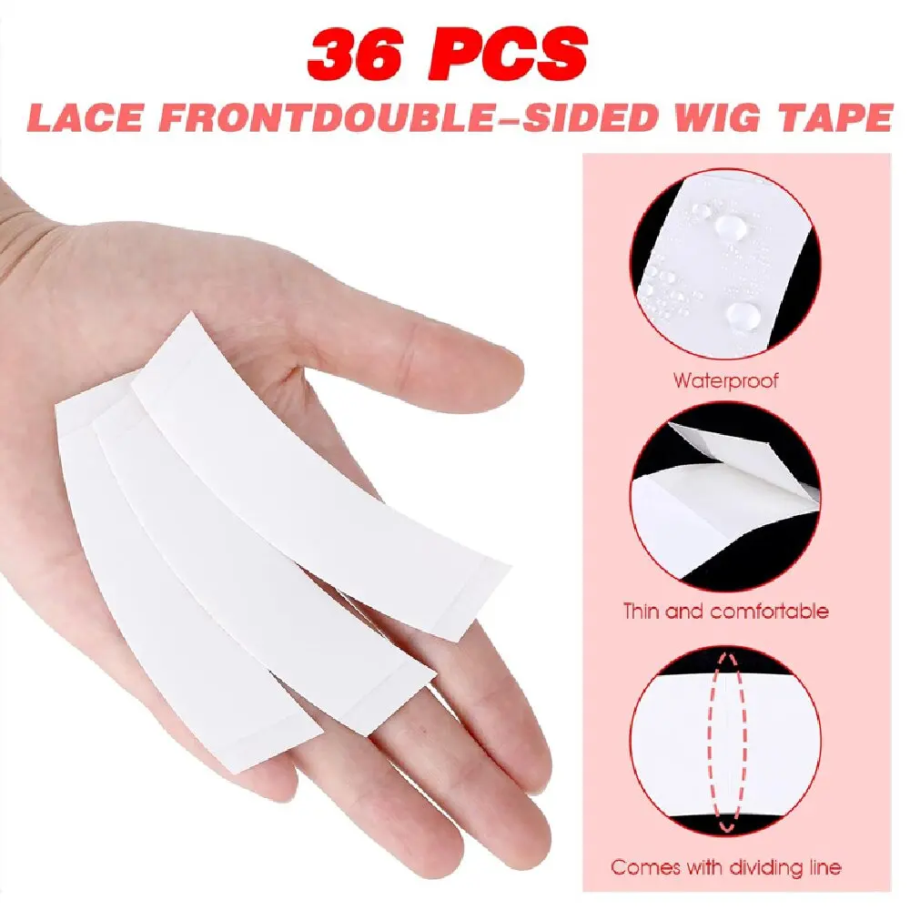 36 pz/lotto Super Nastro Parrucca Del Merletto Nastro Curvo Impermeabile Double Sided Nastro Adesivo Per Capelli Strisce Per Toupet/salone Parrucche Del Merletto