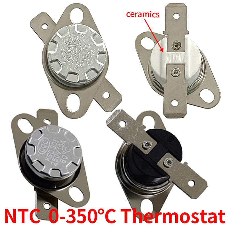 

50PCS Bimetal Thermostat KSD302/KSD301 0C-350C 10A250V 100C 115C 120C 130C 135C 140C 145C 150C 160degrees Normal Closed Open