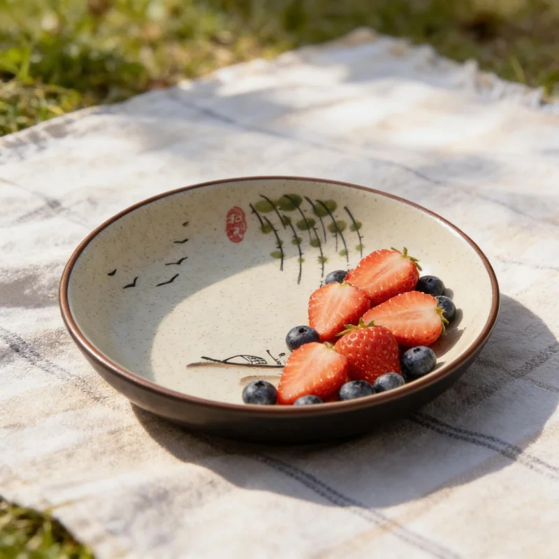 4/6Set 7Inch ceramic dinner plate - Salad and Dessert Platter Fusing traditional craftsmanship with modern aesthetics - Luxury T