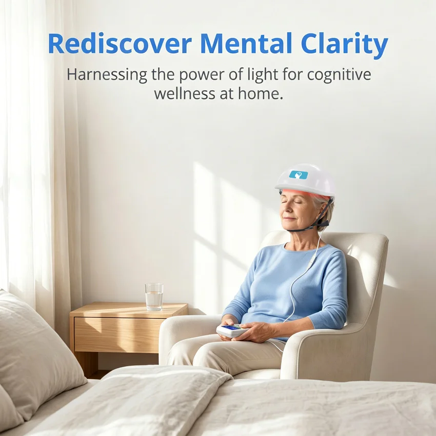 Wireless 1070nm Photobiomodulation Helmet NIR Infrared Light Brain Therapy Cap For PTSD ADHD Focus Enhancement And Neural Recovery