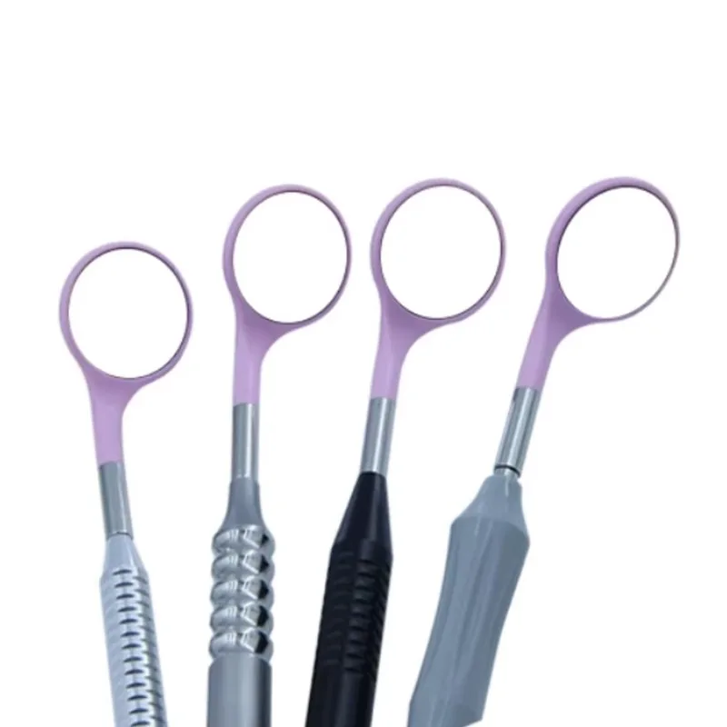 12Pcs/Set High Definition 5# Lab Mouth Mirror Lens Colorful Plastic Oral Exam Tool Cone Socket Lab Mirrors Head s