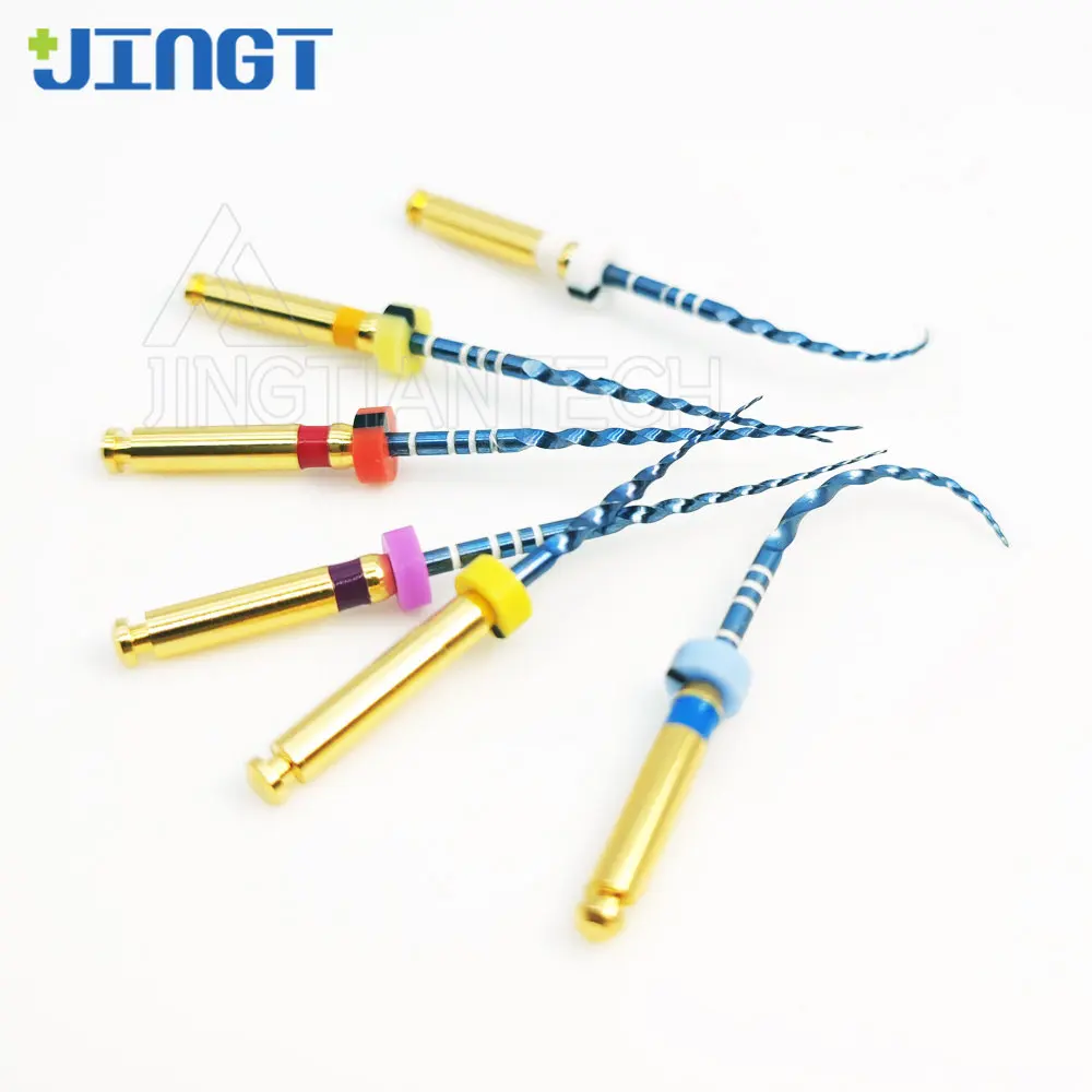 

JINGT 6Pcs Dental Root Canal File Heat-Activated Rotary Nitinol Tooth Pulp Files Thermally Activated Nickel-Titanium Endodontic