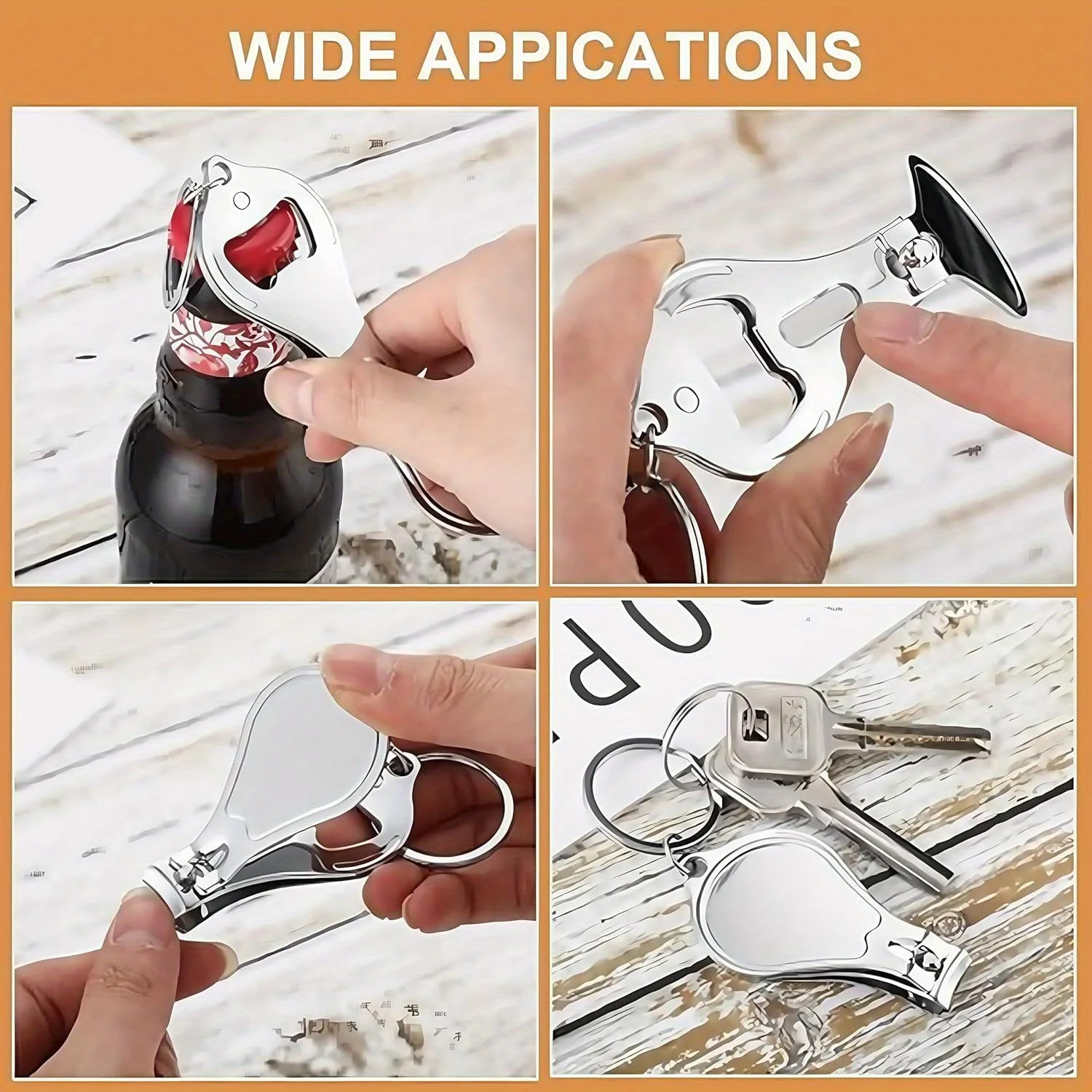 5pcs Nail Clipper Keychain Nail Bottle Opener Keychain for Party Wedding Favor Gift Decorations Souvenirs Guest