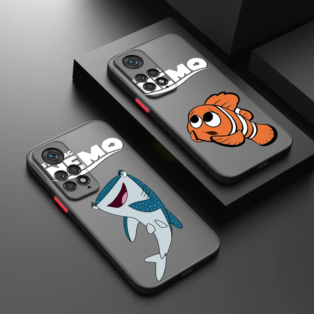 حافظة هاتف لهاتف Redmi Note 12 11 12c Xiaomi 11t 12x 12t Poco c40 c51 c50 العثور على نيمو لؤلؤة أنيمي ماتي متجمد غطاء شفاف