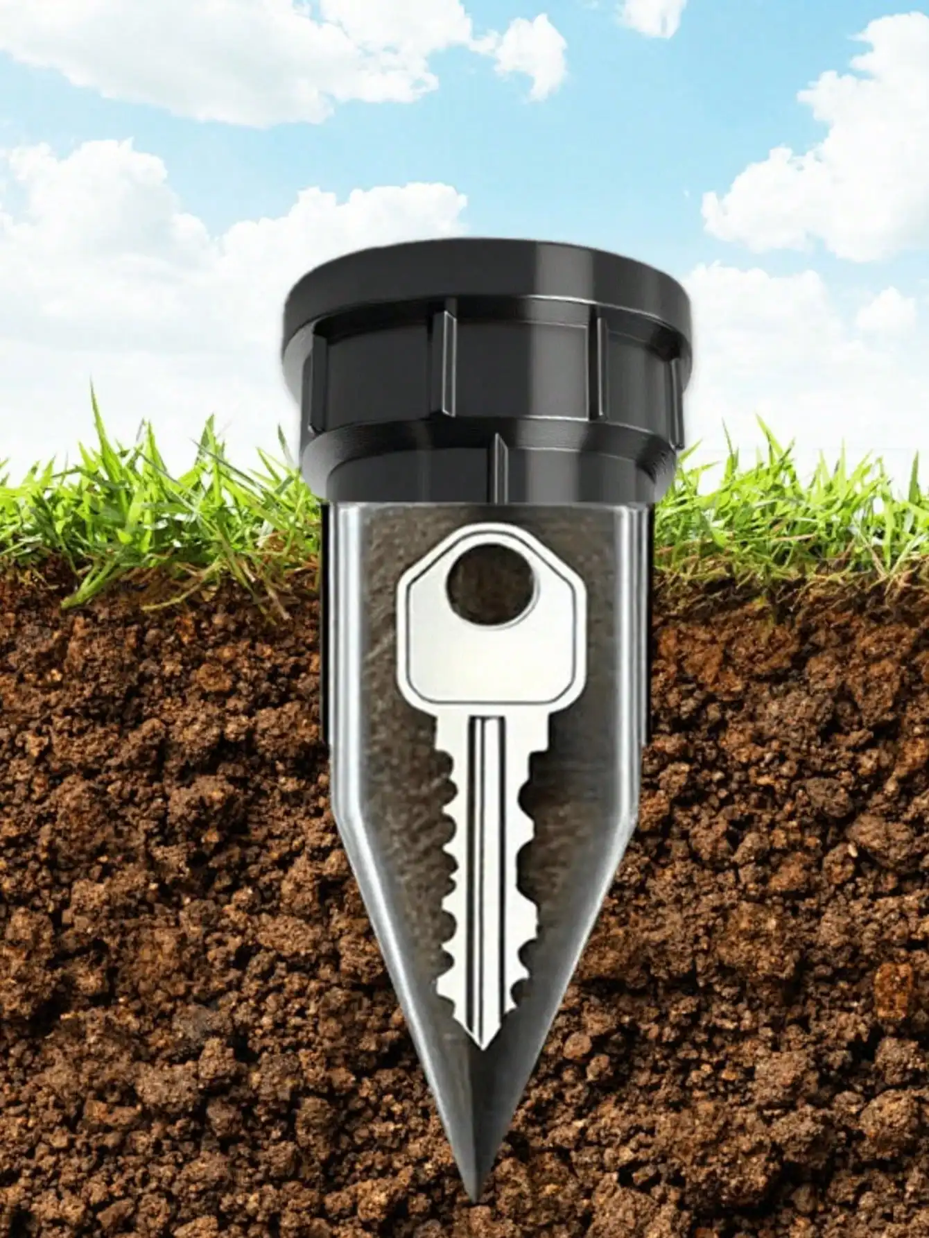 Realistic Key Hider Sprinkler, Outdoor Garden Yard Lawn Waterproof Key Box, Easy To Insert Into Garden Lawn Underground