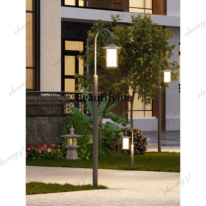 D1089 Simple personalized courtyard outdoor waterproof solar pole light outdoor community garden villa road street light