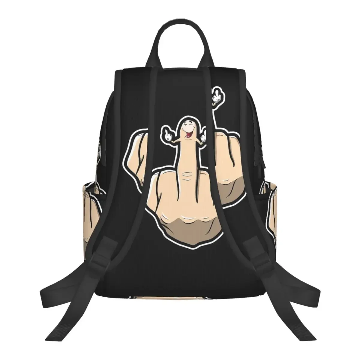 Hand Gesture Design Middle Finger Shows Middle Fingers Student Backpack School Bag for Boys Girls Bookbag Shoulder Bags