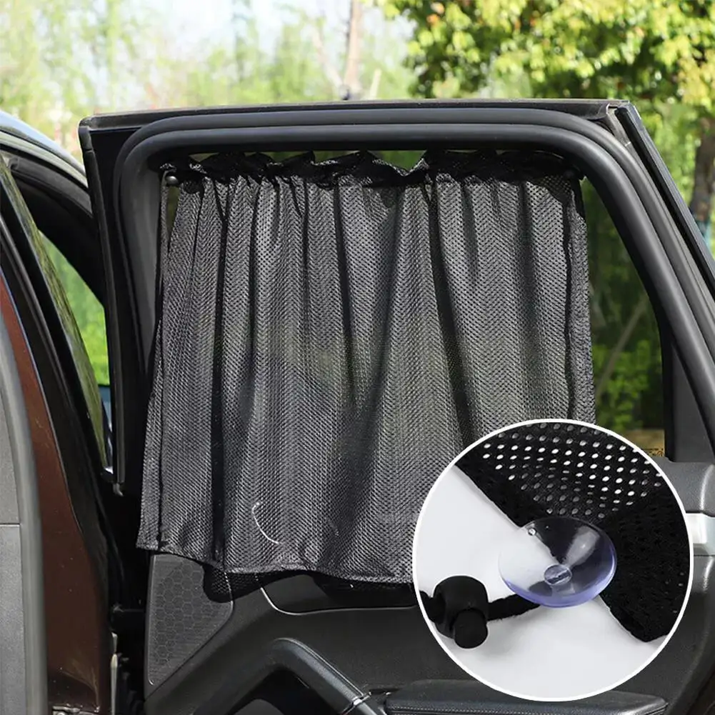 Car Window Sunshade Curtains Block UV Rays Keep Interior Cool Durable Heat Resistant Easy to Install for Summer Driving
