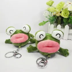 Cartoon Cute Animal Frog Toad Frog with Big Mouth Plush Toy Key Chain Pendant Claw Doll Children Birthday Gift Plush Keychain