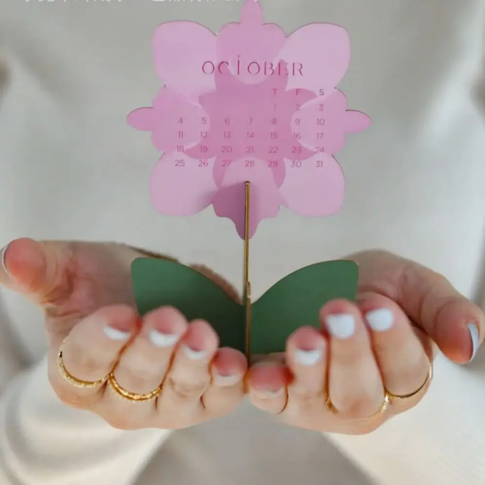 Nuovo Mini 2026 Calendario da tavolo Fiore portatile Puzzle Calendario Programma Mark Pianificatore Accessori da scrivania per ufficio