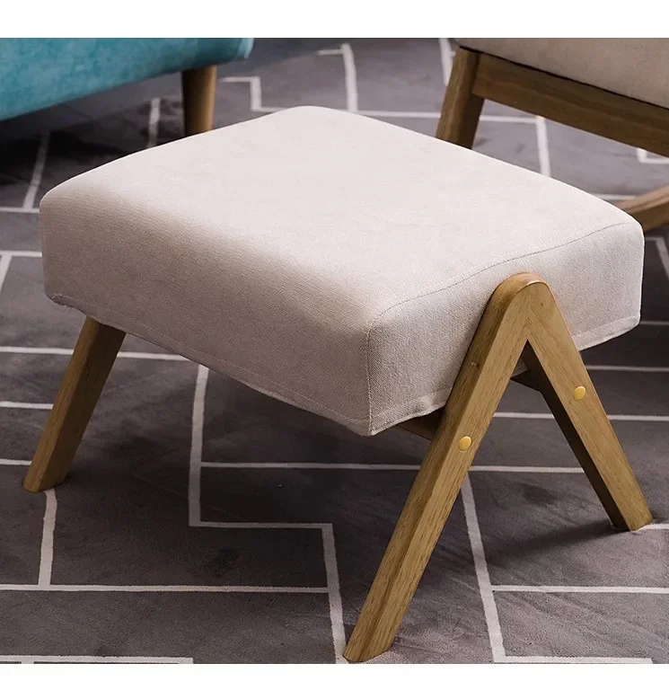 Formwell-Foot Stool Fit to Sofa and Chair, Polyester Fabric, Solid Wood Frame