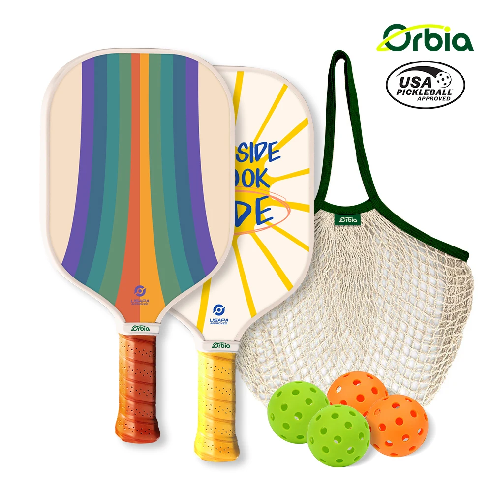 

Orbia Sports Pickleball Paddle Sets Includes 2 Carbon Fiber Paddles 4 Pickle Balls 1 Carry Bags Honeycomb Core Pickleball Racket