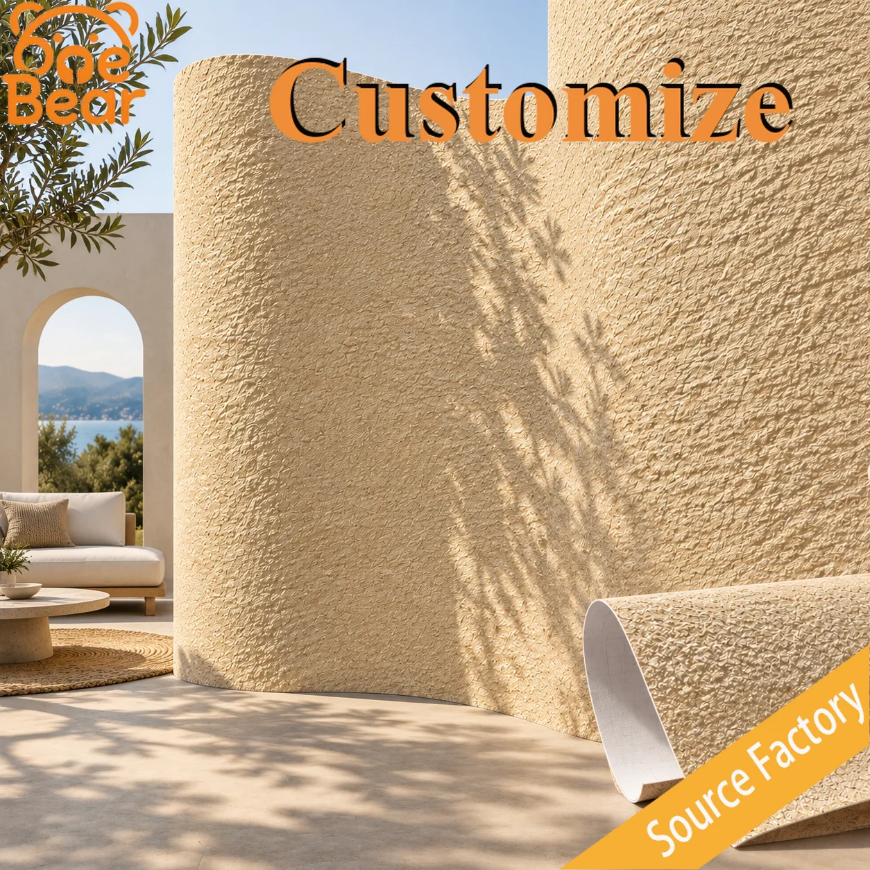 Customizable Villa Courtyard 3D Exterior Wall Cladding Waterproof Anti‑Fade Durable Decorative Background Wall Panel