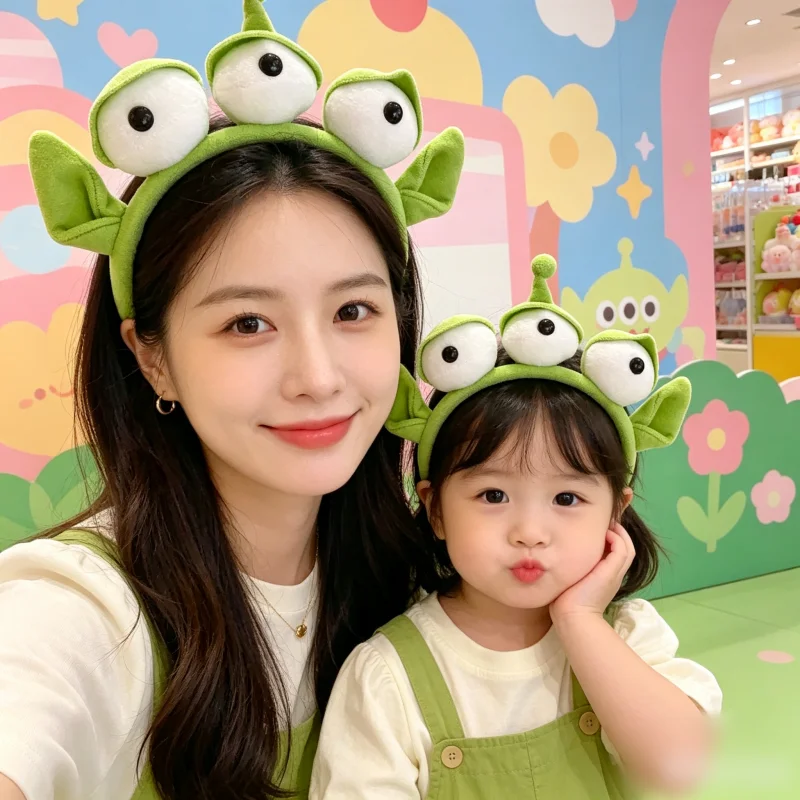Anime peripheral three eyed plush headband cute cartoon face wash hair clip funny headband girl party personally decorated