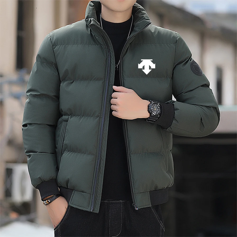 2024 New Winter Thick Men Warm Zip Up Parka Jackets Casual Men\'s Outwear Coats Male Windbreak Cotton Padded Down Zipper Jacket