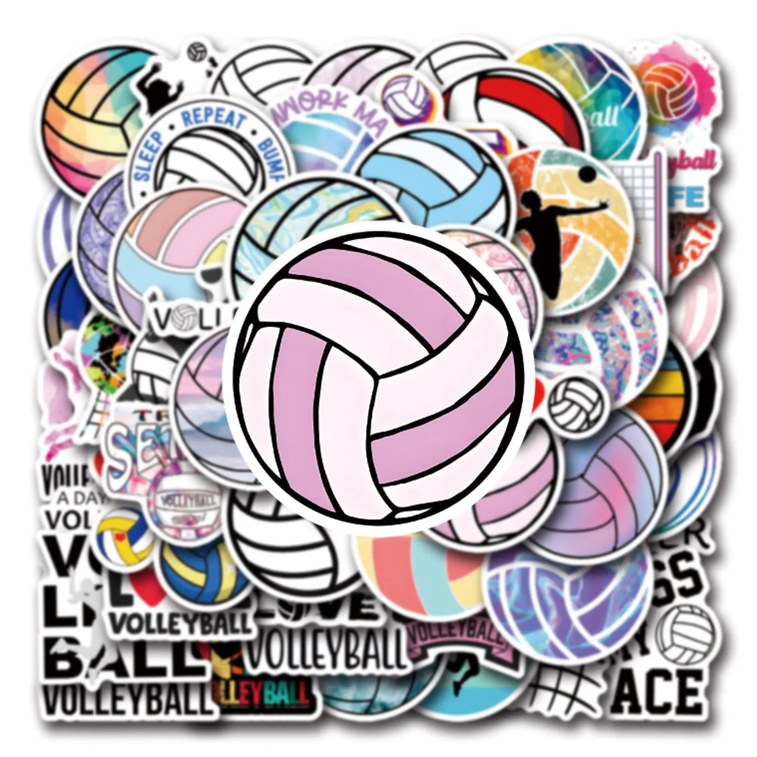 10/55/110PCS Volleyball Cartoon Aufkleber Ball Sport Graffiti Aufkleber Kühlschrank Gepäck Laptop Telefon Gitarre Auto Fahrrad abziehbilder Spielzeug