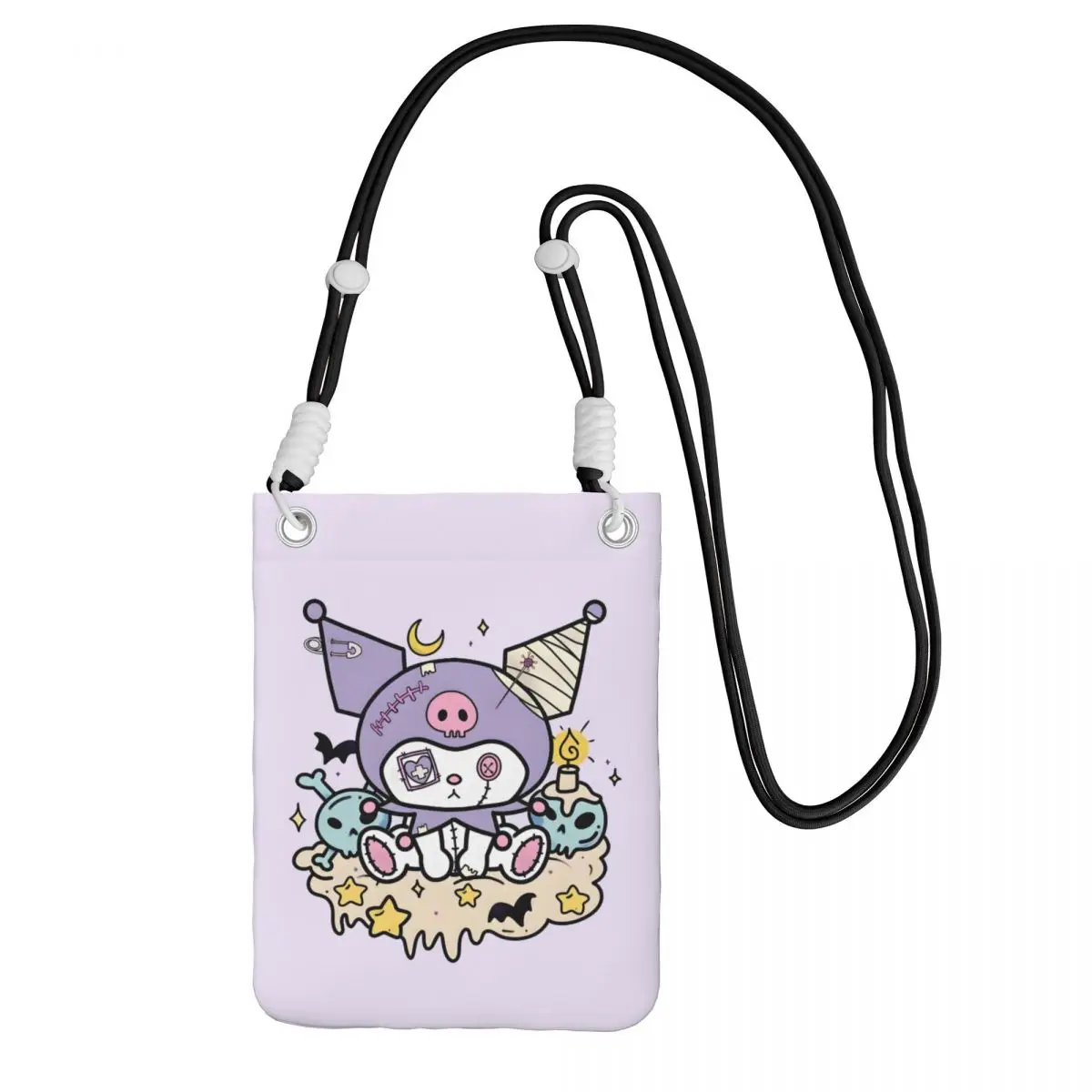 

Сумка для мобильного телефона Kuromi на заказ для женщин и мужчин, крутая сумка через плечо Little Devil, сумка для ключей, мини-кошелек на плечо, кошелек