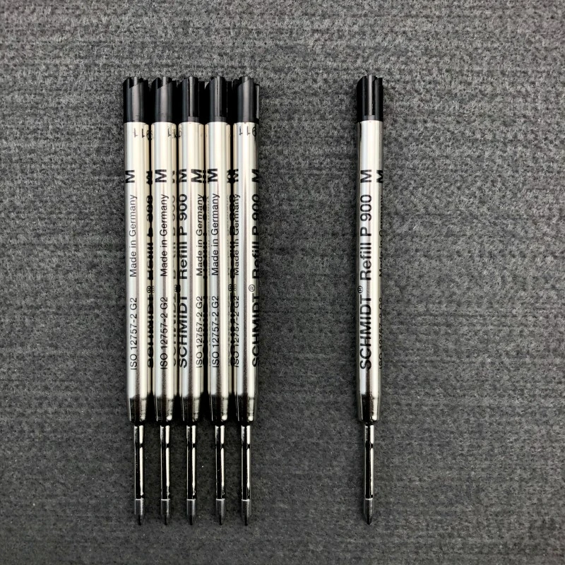 1pcs/6pcs Luxury German Schmidt 900M/9000M G2 Black RollerBall Pen Common Refill 0.8mm Tip Office Write Ballpoint Pens Refills