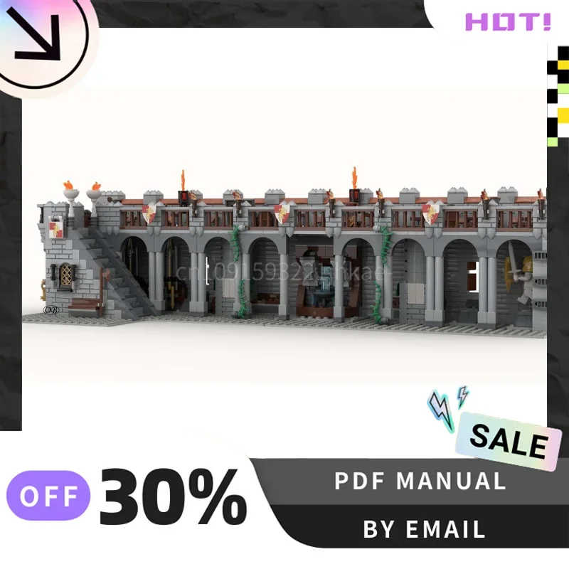 [1634PCS] Angepasst MOC Schloss Wand Kreative Bausteine Set STEM Pädagogisches Spielzeug DIY Bau Modell Kit Geburtstag geschenk