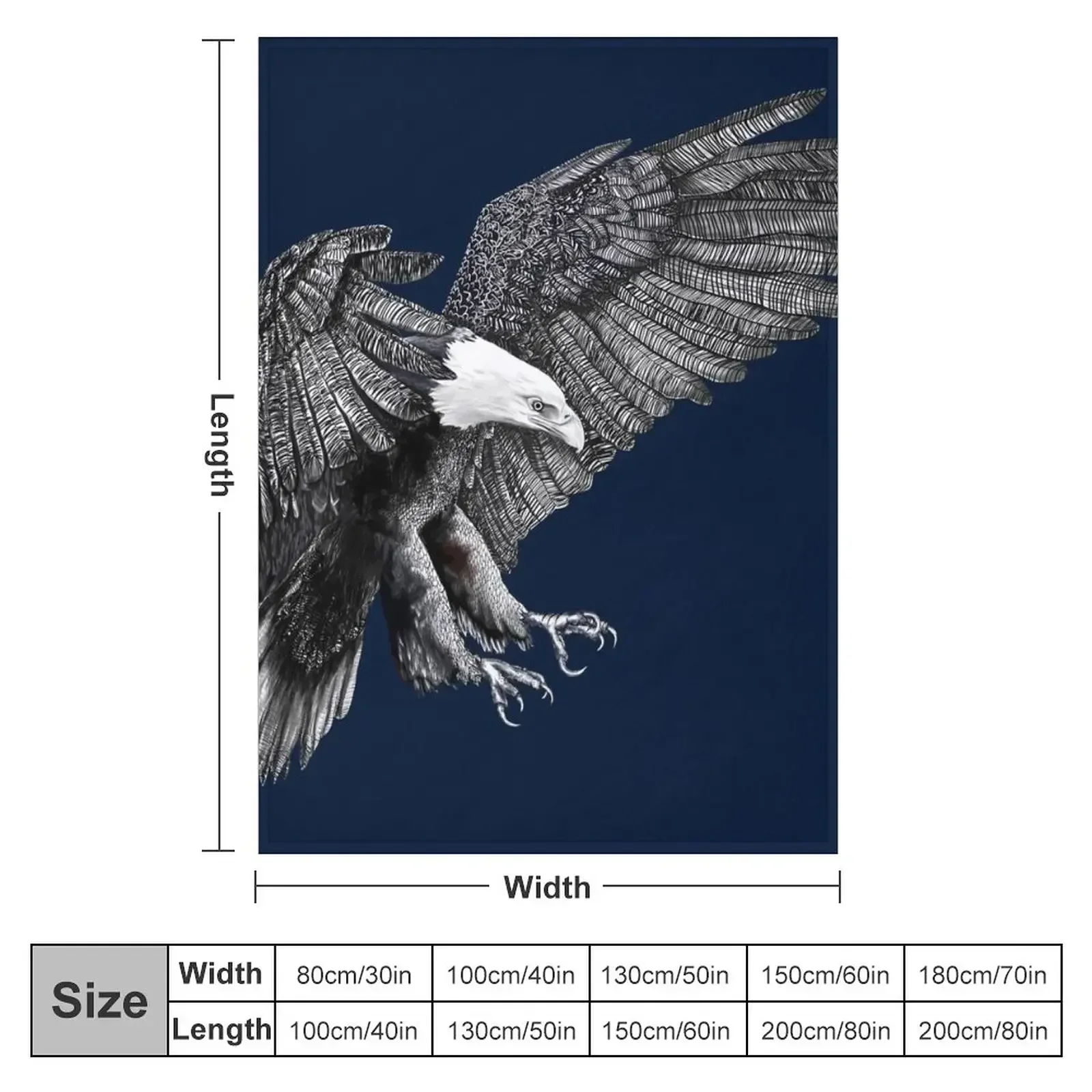 BALD EAGLE - black and white sea eagle shirt Throw Blanket for winter Furry Polar Blankets