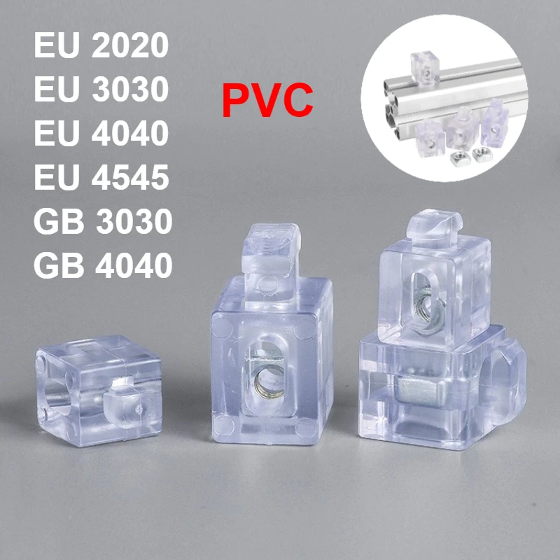 Transparent Spacer Block PVC Interval Connection Bracket Fastener For EU/GB Aluminum Extrusion Profile 20 30 40 45 Series