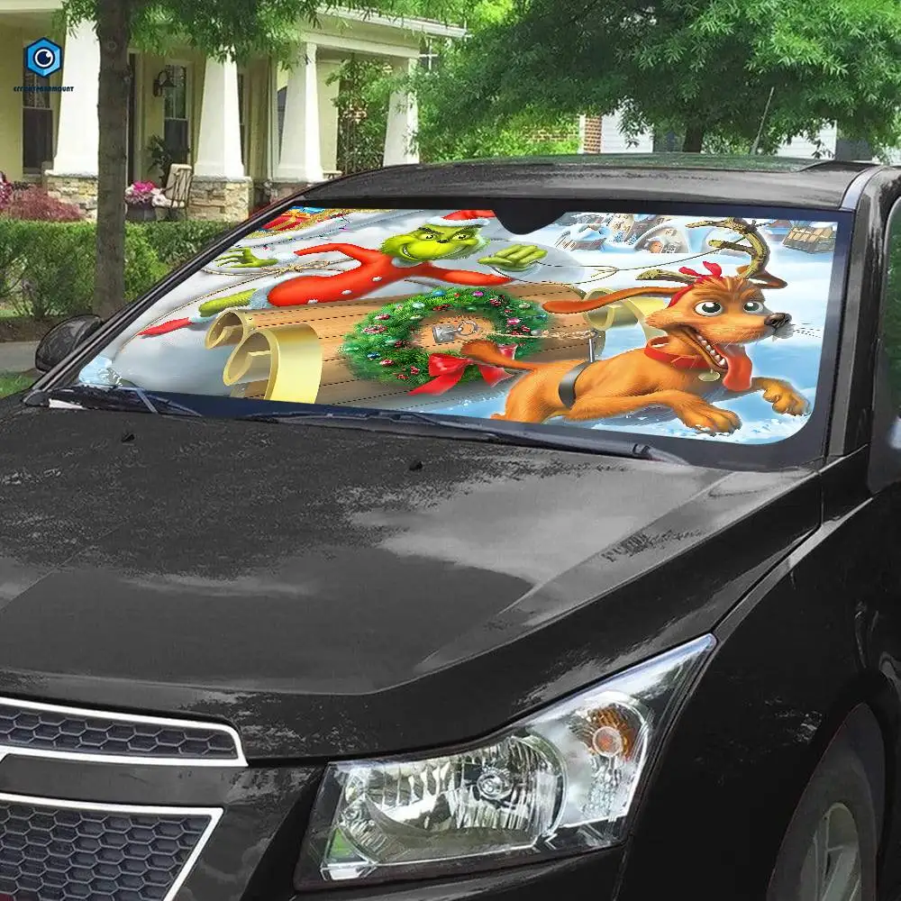 Film The G-Grinch C-Christmas Windshield Sun Shade for Car SUV Truck Front Window Sun Shade Accessory Protector Shield Cover view 6
