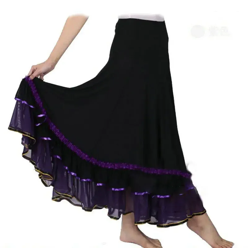 Faldas oscilantes para mujer, traje de baile español para actuación del vientre de salón de toro, traje de baile gitano clásico, vestido de Flamenco para