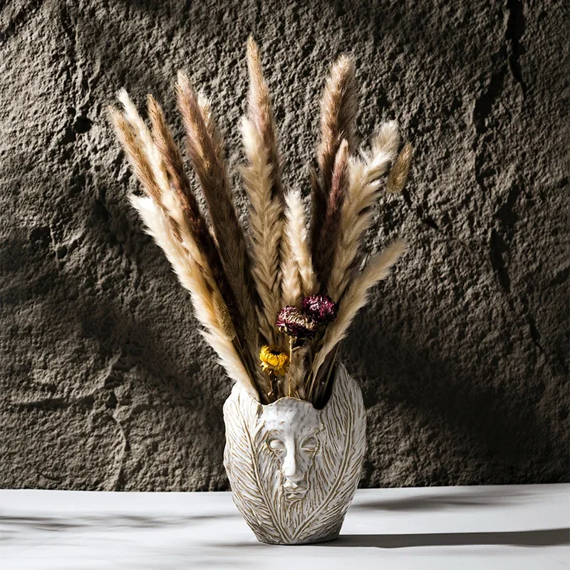 CAPIRON Abstract Face Vase Angle Wing for Dried Flower Nordic Bathroom Living Room Bedroom Office Desk Entrance Decoration Table