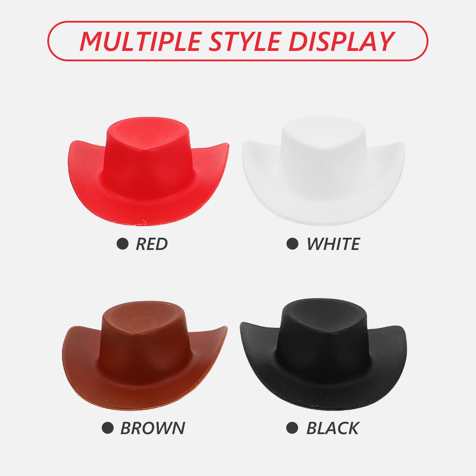 40 szt. Mini Kapelusze Kowbojskie Urocze Plastikowe Kapelusze Westernowe dla Kowbojek Małe Rękodzieło Dekoracje na Przyjęcia Akcesoria Miniaturowe Kapelusze
