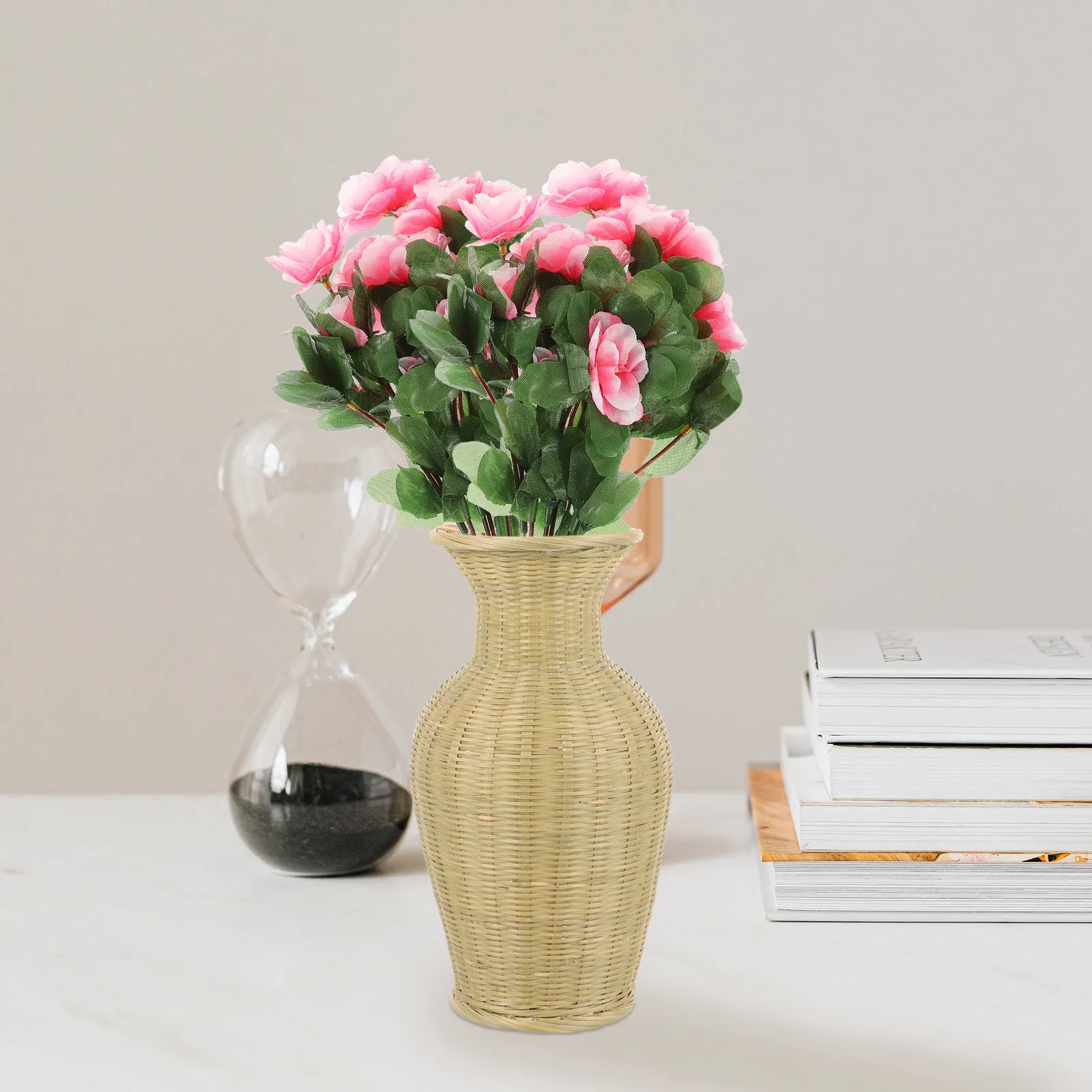 

4Pcs Faux Rhododendron Flowers Realistic Artificial Floral Bouquet for Home Banquet Party Office Decoration Silk Flower