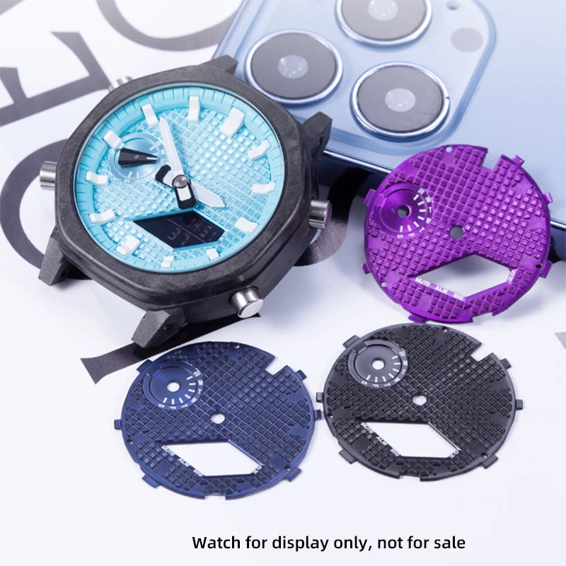 Watch face Casiok for GA2100 GA2110 Mod face dial DIY Watch Metal Waffle surface dial GA-2100 GA-2110 parts watch copper dial