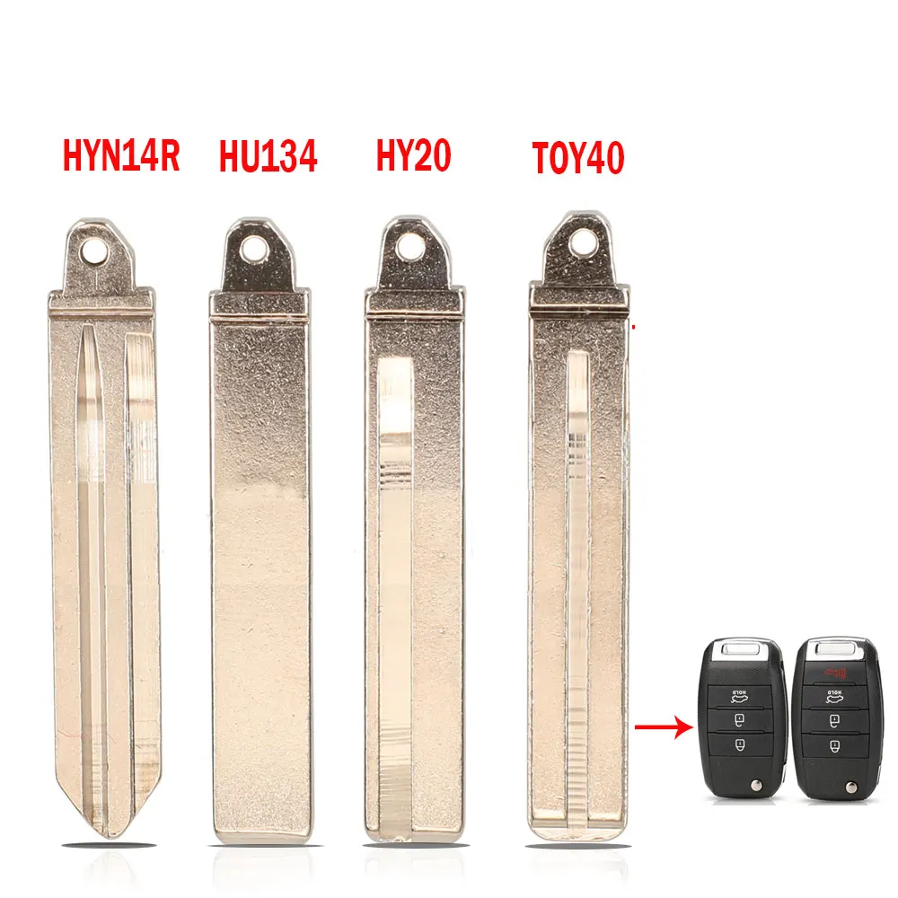 

Uncut Metal Key Blank Key Blade TOY40 HU134 HYN14R HY20 for Hyundai Verna Kia K5 S522 YN Car Remote Key Flip Blade Replacement