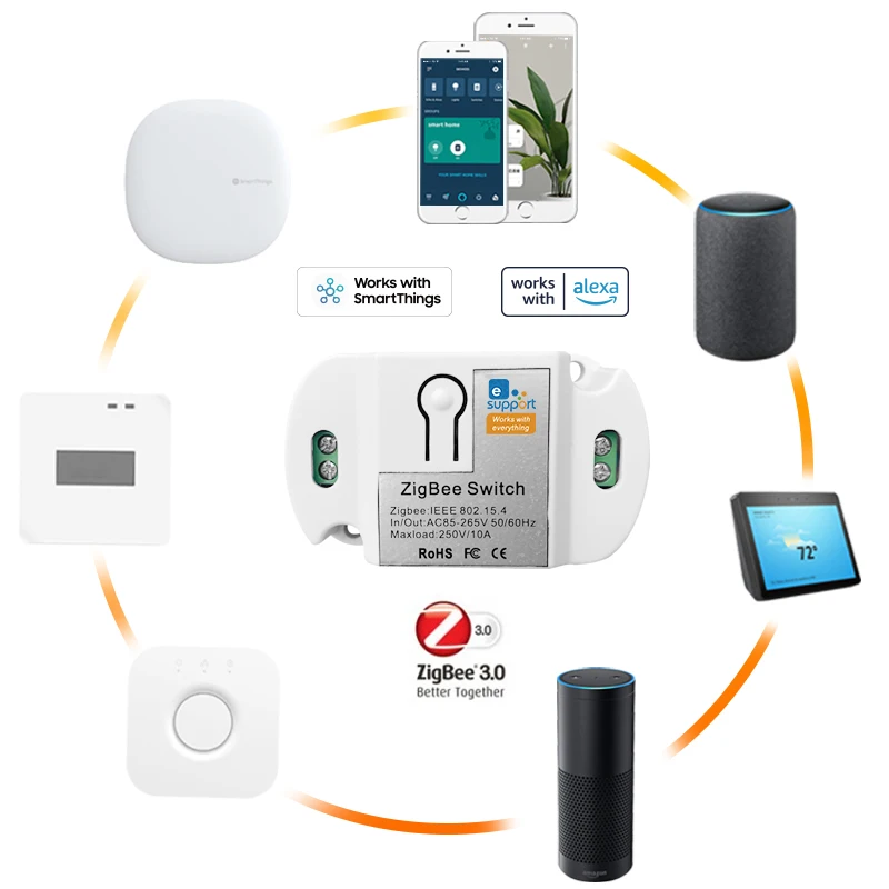 Ewelink-スマートZigbee wifiスイッチ,DIYモジュール,ワイヤレス,リモコン,Alexa, Google Home, Yandex,ホームアシスタントで動作