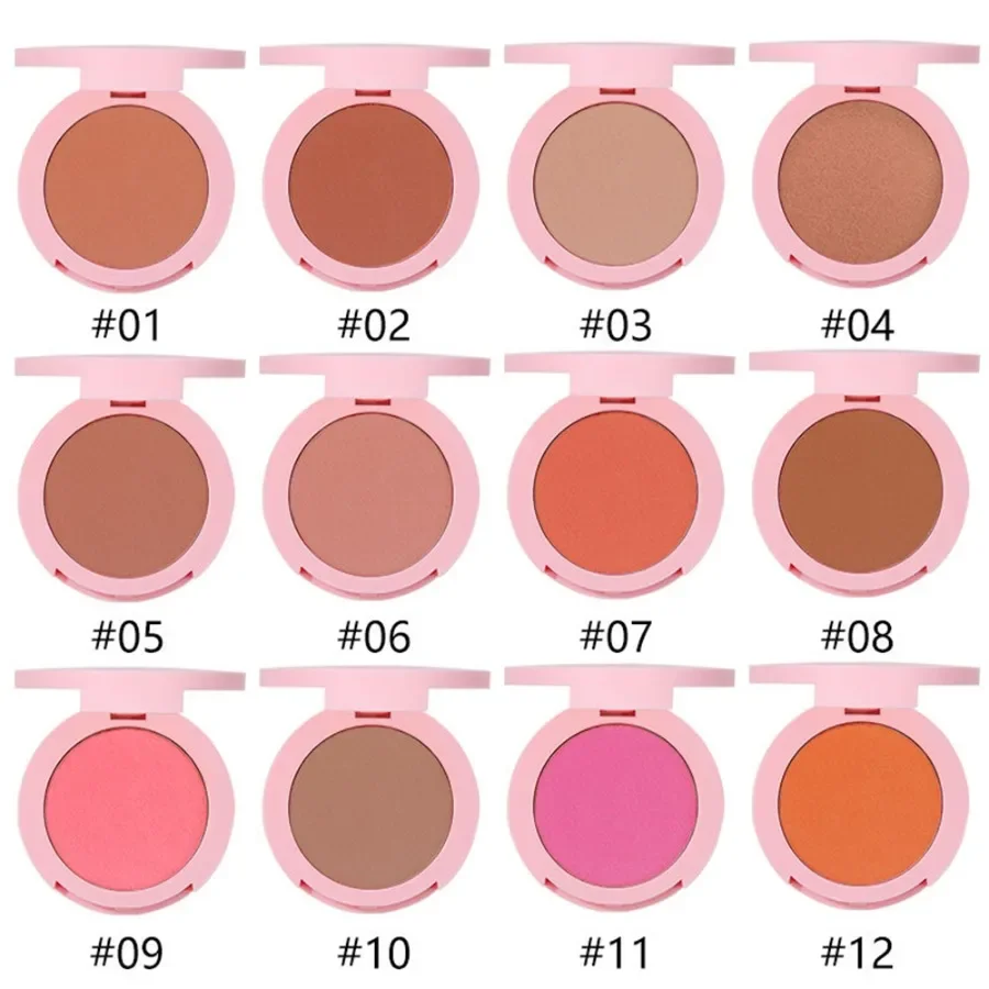 Custom 3style Container Blush Powder Long Lasting Waterproof Easy To Apply 12colors Matte Brighten Peach Rouge Makep Bulk