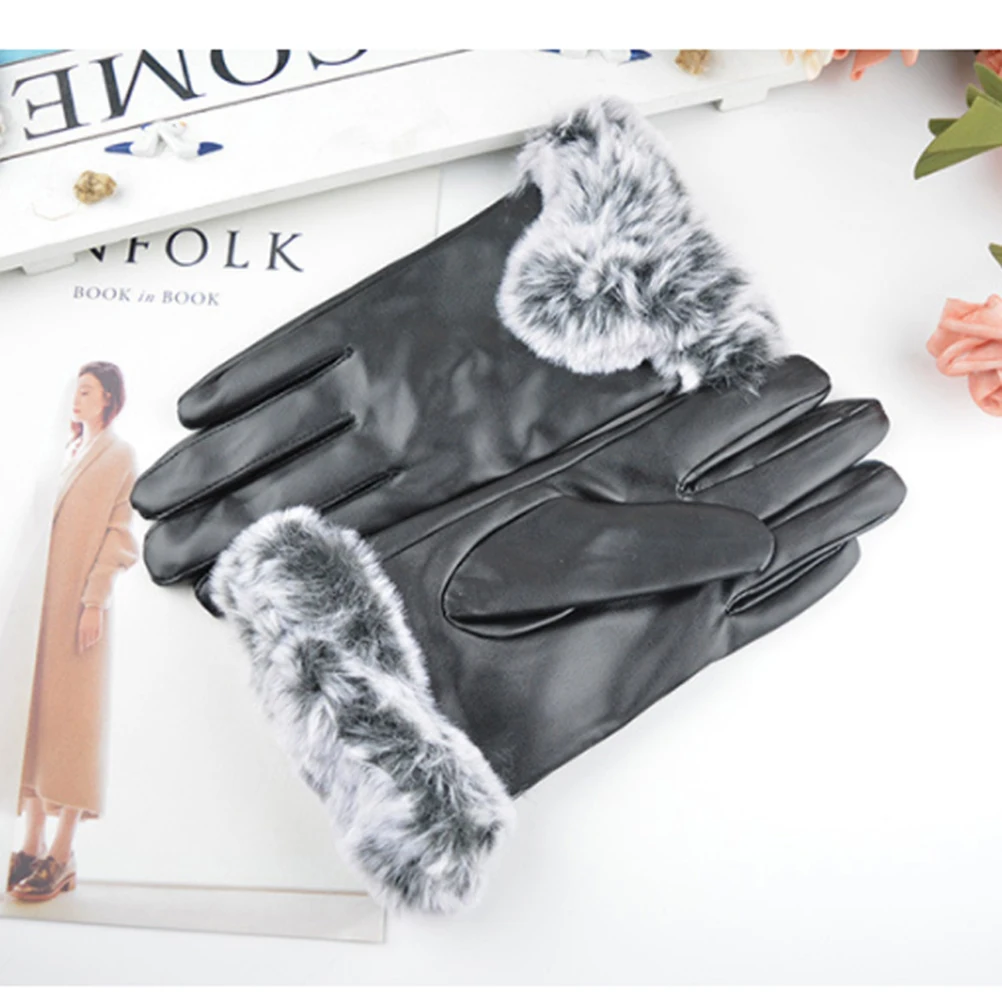 

Fleece Lined Warm Gloves for Winter Black Women Touchscreen Cycling Outdoor Sports Gloves Ideal Cold Weather Anti Slip