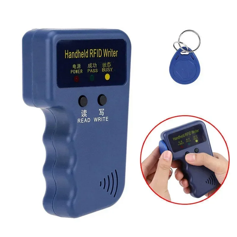 Handheld 125KHz EM4100 RFID Copier Writer Duplicator Programmer Reader EM4305 T5577 Rewritable ID Keyfobs Tags Card