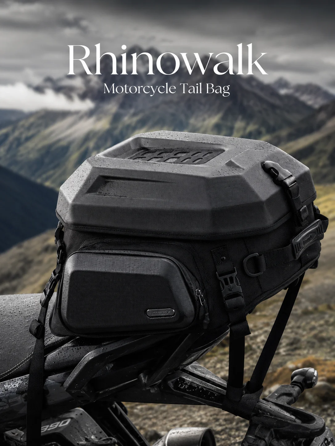Rhinowalk Motorcycle Tail Bag 23L-35L Expandable Waterproof Rear Seat Bag Backpack for Street Sport ADV Bikes Helmet Storage New